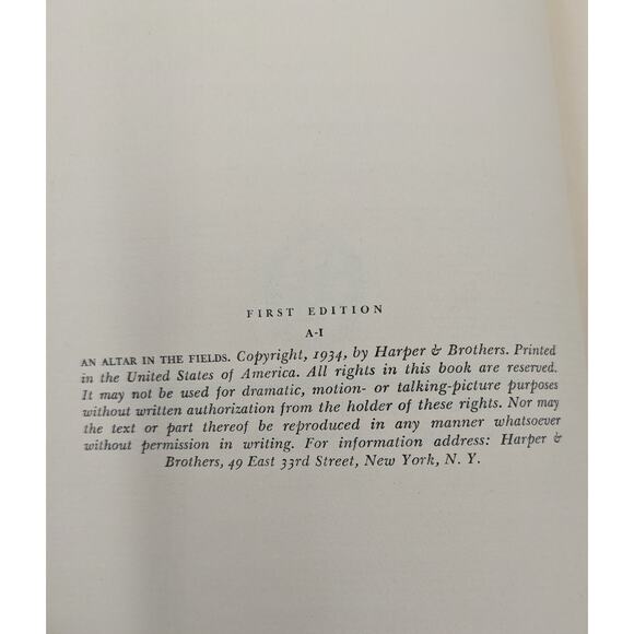 An Altar In The Fields By Ludwig Lewisohn Vintage Novel First Edition 1934 - Picture 11 of 15